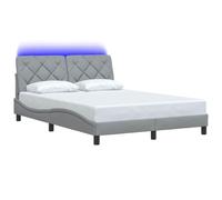 vidaXL Giroletto con LED Senza Materasso Grigio Chiaro 120x200 cm, giroletto con luci LED, Telaio Letto, Rete Letto, Struttura Letto, Base Letto