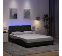 vidaXL Giroletto con LED Senza Materasso Grigio Scuro 120x200 cm, giroletto con luci LED, Telaio Letto, Rete Letto, Struttura Letto, Base Letto, Letto