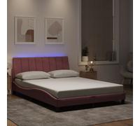 vidaXL Giroletto con LED senza Materasso Hanko Rosa 120x200 cm Velluto
