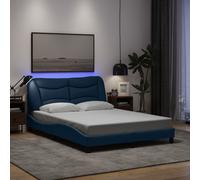 vidaXL Giroletto con LED senza Materasso Hvar Blu 140x190 cm in Tessuto