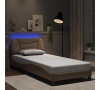 vidaXL Giroletto con LED senza Materasso Hvar Cappuccino 80x200 cm