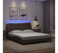 vidaXL Giroletto con LED senza Materasso Hvar Marrone 160x200 cm