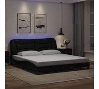 vidaXL Giroletto con LED senza Materasso Hvar Nero 180x200 cm