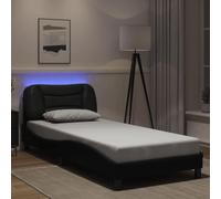 vidaXL Giroletto con Luci LED Nero 90x200 cm in Similpelle