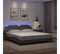 vidaXL Giroletto con LED senza Materasso Zadar Grigio 180x200 cm