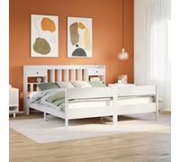 vidaXL Giroletto con Libreria senza Materasso 180x200 cm in Legno Pino