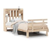 vidaXL Giroletto con Libreria senza Materasso 75x190 cm in Legno Pino