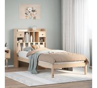 vidaXL Giroletto con Libreria senza Materasso 75x190 cm in Legno Pino