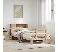 vidaXL Giroletto con Libreria senza Materasso 75x190 cm in Legno Pino