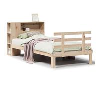vidaXL Giroletto con Libreria senza Materasso 75x190 cm in Legno Pino