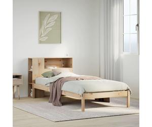 vidaXL Giroletto con Libreria senza Materasso 75x190 cm in Legno Pino
