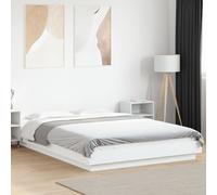 vidaXL Giroletto con Luci LED Bianco 120x200 cm in Legno Multistrato