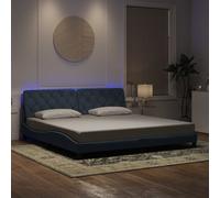 vidaXL Giroletto con Luci LED Grigio Scuro 200x200 cm in Velluto