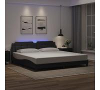 vidaXL Giroletto con Luci LED Nero 200x200 cm in Similpelle