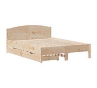 vidaXL Giroletto con Testiera 120x190 cm in Legno Massello di Pino, Rete Letto, Letto, Base Letto, Mobile Camera da Letto, Telaio Letto