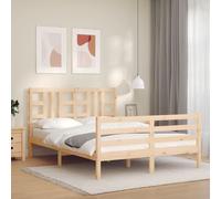 VIDAXL - Giroletto Con Testiera 160x200 Cm In Legno Massello - SPEDIZIONE GRATUITA