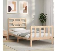 VIDAXL - Giroletto con Testiera 90x200 cm in Legno Massello - SPEDIZIONE GRATUITA