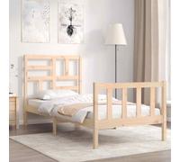 vidaXL Giroletto con Testiera 90x200 cm in Legno Massello