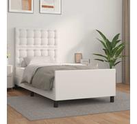 vidaXL Giroletto con Testiera Bianco 100x200 cm in Similpelle