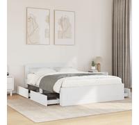 vidaXL Giroletto con Testiera Bianco 120x190 cm in Legno Multistrato