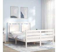 VIDAXL - Giroletto Con Testiera Bianco 120x200 Cm In Legno Massello - SPEDIZIONE GRATUITA