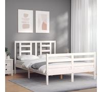 VIDAXL - Giroletto con Testiera Bianco 120x200 cm in Legno Massello - SPEDIZIONE GRATUITA