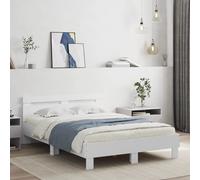 vidaXL Giroletto con Testiera Bianco 135x190 cm in Legno Multistrato