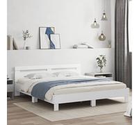 vidaXL Giroletto con Testiera Bianco 160x200 cm in Legno Multistrato