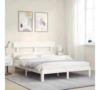 vidaXL Giroletto con Testiera Bianco 160x200 cm Legno Massello