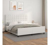 vidaXL Giroletto con Testiera Bianco 180x200 cm in Similpelle