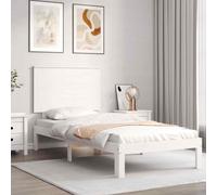 vidaXL Giroletto senza Materasso Bianco 90x200 cm Legno Massello Pino