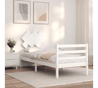 VIDAXL - Giroletto Con Testiera Bianco 90x200 Cm In Legno Massello - SPEDIZIONE GRATUITA