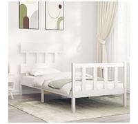 VIDAXL - Giroletto Con Testiera Bianco 90x200 Cm In Legno Massello - SPEDIZIONE GRATUITA