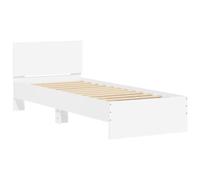 vidaXL Giroletto con Testiera Bianco 90x200 cm in Legno Multistrato