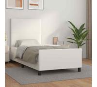 vidaXL Giroletto con Testiera Bianco 90x200 cm in Similpelle