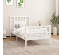 vidaXL Giroletto con Testiera Bianco Legno Massello di Pino 90x200 cm