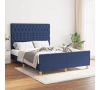 VidaXL Giroletto con Testiera Blu 140x200 cm in Tessuto