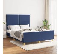 vidaXL Giroletto con Testiera Blu 140x200 cm in Tessuto