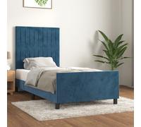 vidaXL Giroletto con Testiera Blu Scuro 100x200 cm in Velluto