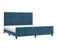 vidaXL Giroletto con Testiera Blu Scuro 180x200 cm in Velluto