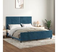 vidaXL Giroletto con Testiera Blu Scuro 180x200 cm in Velluto