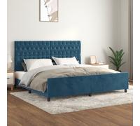 vidaXL Giroletto con Testiera Blu Scuro 200x200 cm in Velluto