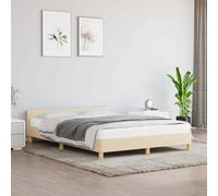 vidaXL Giroletto con Testiera Crema 140x190 cm in Tessuto