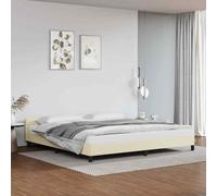 vidaXL Giroletto con Testiera Crema 200x200 cm in Similpelle