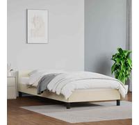 vidaXL Giroletto con Testiera senza Materasso Crema 80x200 cm
