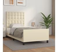 vidaXL Giroletto con Testiera Crema 80x200 cm in Similpelle