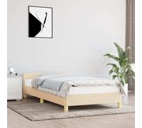 VIDAXL - Giroletto con Testiera senza Materasso Crema 90x200 cm Tessuto - SPEDIZIONE GRATUITA