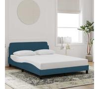 vidaXL Giroletto con Testiera Dover Blu 140x190 cm in Velluto