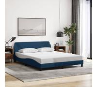 vidaXL Giroletto con Testiera Senza Materasso Blu 160x200 cm Tessuto