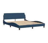 vidaXL Giroletto con Testiera Senza Materasso Blu 160x200 cm Tessuto